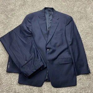 Hart Schaffner Marx Suit Men 40R Wool pin Stripe pants 34X28.5 Blazer - Picture 1 of 22