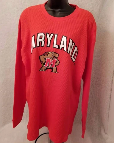 Big Ball Sports Mens Multi Color Maryland Terrapins Thermal Style Shirt Size L Cover