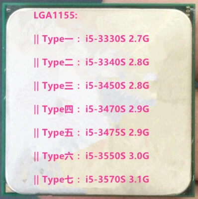 CPU Intel i5-3330S i5-3340S i5-3450S i5-3470S i5-3475S i5-3550S i5-3570S - Immagine 1 di 4