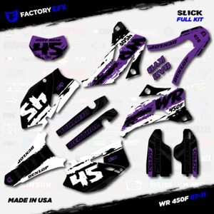 White & Purple Slick Racing Graphics Kit fits Yamaha WR450F 07-11 Decals WR 450F - Picture 1 of 5