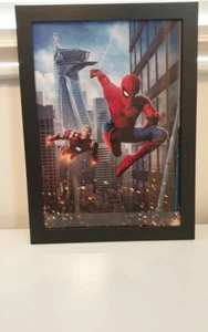 Spiderman iron-man Framed A3 Poster in a high quality black wooden frame - Picture 1 of 1
