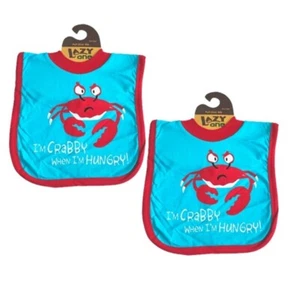 2 x Lazyone Baby Bibs Over Head Baby Boys Bibs Towel Cotton Feeding Dribble D30 - Picture 1 of 6