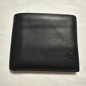Ralph Lauren POLO Black Genuine Leather Wallet Bifold Card Holder ID bag - Picture 1 of 16