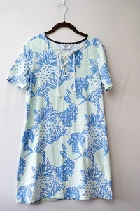 HIHO Tortola BVI M Sandy Cay Azul Estampado Floral Mini Vestido Playa Costa Resort  - Imagen 1 de 6