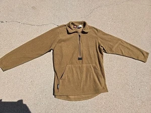 US Marine Corp USMC by Peckham Polartec Brown 1/2 Zip Fleece Pullover Men's LG - Picture 1 of 11