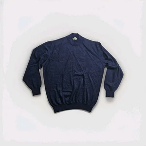 Gran Sasso Pullover dunkelblau reine Wolle Stehkragen L Made in Italy - Bild 1 von 3