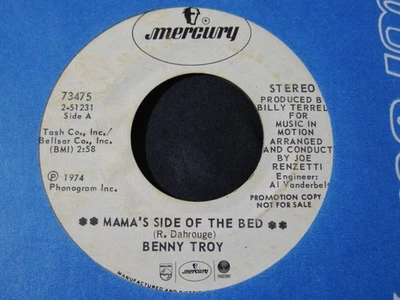 DEMO PROMO SOUL R&B-BENNY TROY-MAMA'S SIDE OF THE BED-MERCURY - Image 1 of 2