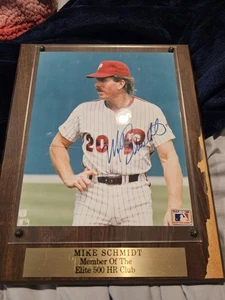 Placa autografiada 11x14 de Phillies Mike Schmidt. Dings - Imagen 1 de 2