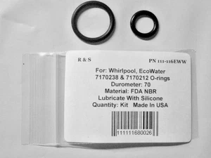 Whirlpool, Echo Water 0ne of each 7170238 & 7170212 O-rings / R&S 111-116EWW - Picture 1 of 2