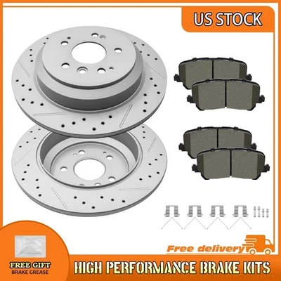 Rear Drilled Brake Rotors Ceramic Pad For Honda Passport Pilot Ridgeline 2016-21 - Image 1 of 4