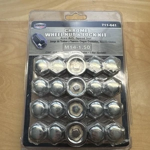 Dorman 711-641 Chrome Wheel Nut & Lock Kit M14 - 1.50 Acorn Nuts Taper Seat NEW - Picture 1 of 6