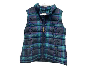 Charter Club women's puffer vest size large plaid zip up - Picture 1 of 9