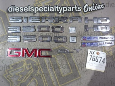 2008 2009 GMC SIERRA 3500 6.6 LMM DIESEL OEM EMBLEMS (GMC 3500HD SIERRA) SET - Image 1 of 4
