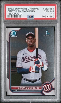2022 Bowman Chrome Prospects #BCP157 Cristhian Vaquero Prospects PSA 10 - Image 1 of 2