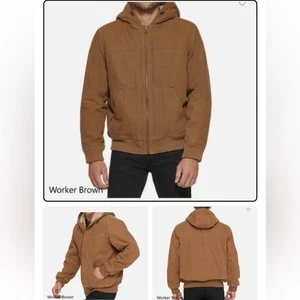 Levi’s Sherpa gefütterte Workwear braun gewaschen Canvas Outdoor Winter Bomber Jacke XL - Bild 1 von 16