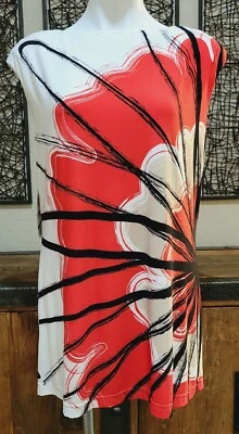 Túnica Sharon talla joven GRANDE estampada elástica sin mangas plisada forrada nueva con etiquetas $99 Foto 1 de 4