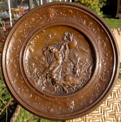 Antique c1879 Elkington Greek Mythological Andromeda and Perseus Wall Plaque 14" - Image 1 of 4