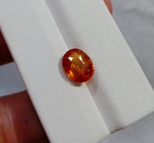 3.2 Carat Natural Cut Mandarin Orang Color Garnet Loose Gemstone From Sri Lanka - Picture 1 of 18