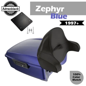 Advanblack Zephyr Blue Rushmore King Tour Pack Pad For 97+ Harley/Softail - Picture 1 of 13