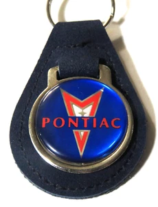 Llavero Pontiac cuero gamuza azul marino - Imagen 1 de 2