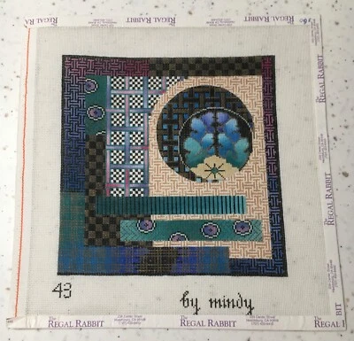 REDUCED AGAIN!  VTG Japanese Quilt #43  Hand Painted NP Canvas by Mindy - 18 Ct. - Image 1 of 2