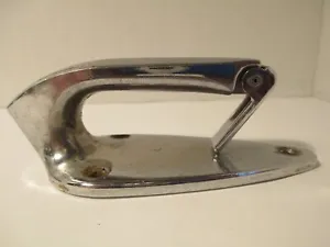ONE Teardrop Bow Cleat Handle Eye  4 1/2" Worn Chrome over Bronze Boat Deck   B6 - Picture 1 of 9