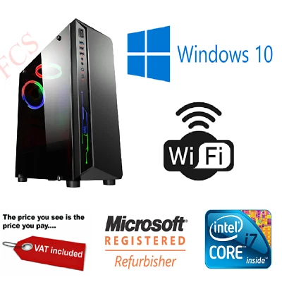 ULTRA FAST i5 i7 Desktop Gaming Computer PC SSD 2TB 16GB RAM GTX 1660 Windows 10 - Image 1 of 4