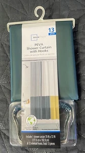 Cortina de ducha y ganchos PEVA 13 piezas 70"" x 72"" pilares decoración de baño rayas - Imagen 1 de 1