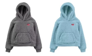 NWT Girls 7-16 Levi's Sherpa Batwing Pullover Hoodie 2 Color Size S M L MSRP $54 - Picture 1 of 4