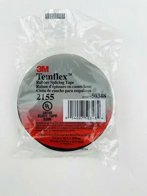 1 rollo de cinta de empalme de goma 3M Temflex # 2155 Max 600 V (3/4" x 0,03" x 22 pies) Foto 1 de 2