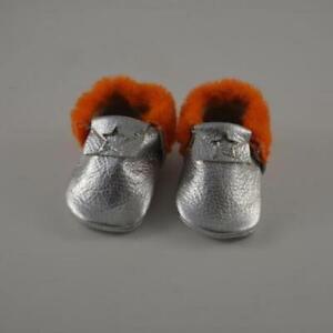 Wolke Kids/Baby Handmade Leather Moccasins - Sheep Silver