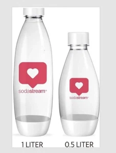 SodaStream 2 Carbonating Soda Bottles,NEW 0.5 & 1 Liter Slim,Heart Love,Mom & Me - Picture 1 of 19