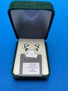 14K Yellow Gold Dolphin Earrings - Pierced comfort screw back - NOS - Canada - Picture 1 of 3