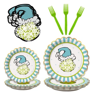 Divertido Juego de Platos y Servilletas de Fiesta de Navidad, 96 Piezas Juego de Vajilla de Navidad... Foto 1 de 4