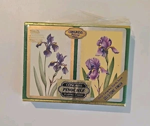 Congress Designer Serie Spielkarten x 2 Decks lila Iris Blumen versiegelt - Bild 1 von 2