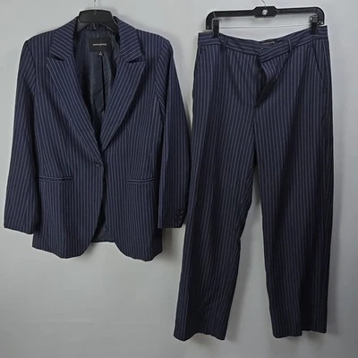 Banana Republic Pinstripe One-Button Blazer w/ Matching Sculpted Stretch Pants - Image 1 of 4