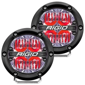 Rigid 36116 360-Series Drive Multicolor Round LED Lights Pair Kit Black Aluminum - Picture 1 of 9