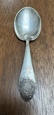 C1940 Sterling Silver Daughters Of The American Rev  Baby Spoon DAR Monogram EJK - Image 1 of 4