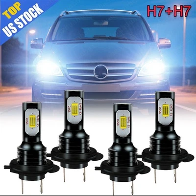For Mercedes-Benz R350 2006-2009 4PC 6000K LED Headlight High + Low Beam Bulbs Foto 1 de 4