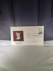 22 KT FDC James Monroe 5th President Replica Stamp Combined Shipping - Picture 1 of 3