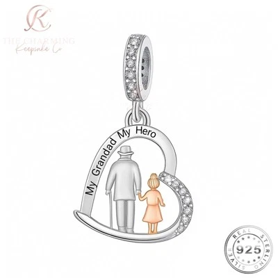 Dije de héroe abuelo genuino plata de ley 925 - conmemorativo del abuelo / cumpleaños Foto 1 de 4