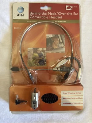 Vintage New AT&T Cordless/Cellular Headset Noise Cancelling mic H420 2002 Black - Image 1 of 4