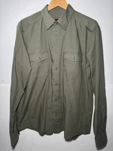 Quicksilver Mens Shirt Size XL Green Surfer Surfing - Picture 1 of 6