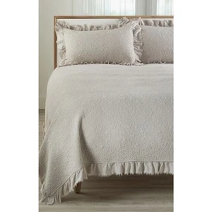 Treasure & Bond Frayed Edge Stonewash Quilted Pillow Shams Set of 2 Grey $98 - Picture 1 of 3