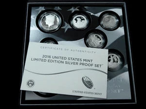 2016 United States Mint Limited Edition Silver Proof Set in Box w/ COA - Picture 1 of 9