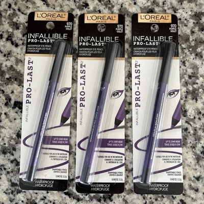 (3) Loreal Infallible Pro-Last Waterproof Eye Pencil Sealed 970 - Purple M2 - Image 1 of 2