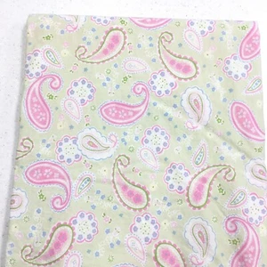 Pottery Barn Kids Duvet Cover Twin Size Bedding Paisley Pink & Green Cotton - Picture 1 of 5