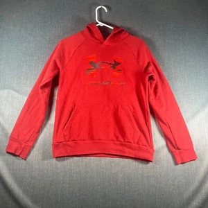 UNDER ARMOUR Cold Gear Pullover Red Hooded Sweatshirt Hoodie Boy's Size Large - Picture 1 of 13
