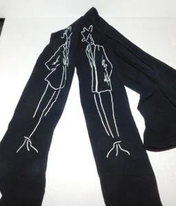 GEPFLEGTE SCHWARZE VINTAGE STRÜMPFE MIT MANN UND FRAU SILHOUETTE - Bild 1 von 2