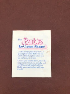 Vintage Mattel 1987 Barbie Ice Cream Shoppe 3653-0300 Rezepte/Anfahrt Booklet - Bild 1 von 5